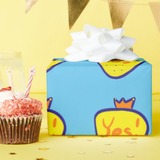 Yellow strawberry wrapping paper