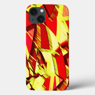 Yellow streaks on red, drizzled image iPhone 13 case