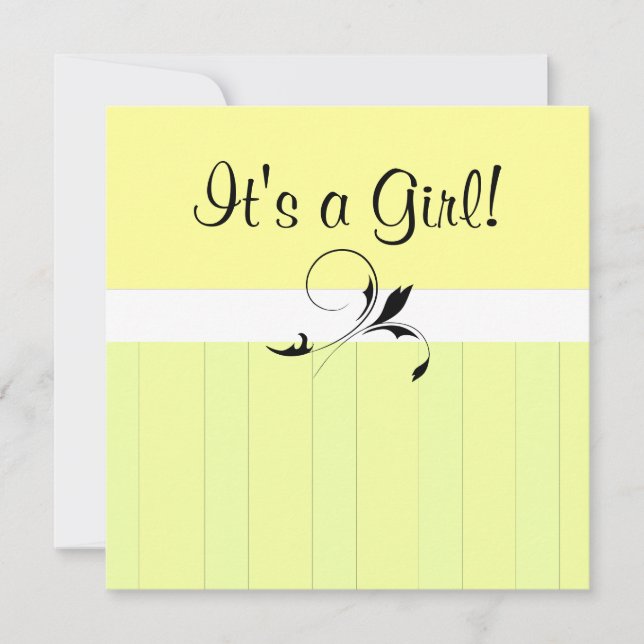 Yellow Stripe Baby Shower Invitation (Front)