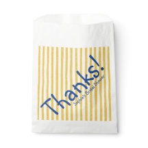 Yellow Stripe Bold Blue Thanks Bridal Shower