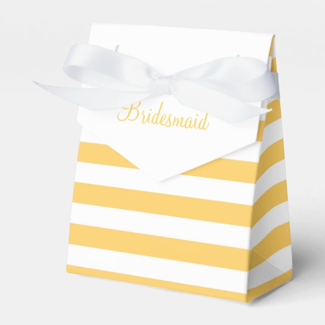 Yellow Stripe Custom Text Favour Box (Front Side)