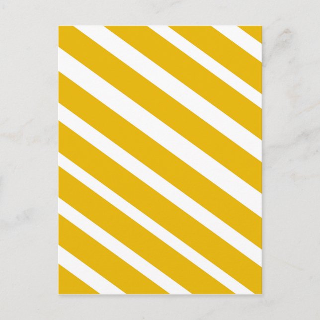 Yellow stripe diagonal chevron mustard postcard (Front)