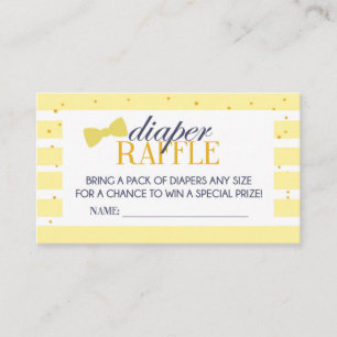 Yellow Stripe Diaper Raffle Ticket Enclosure Card
