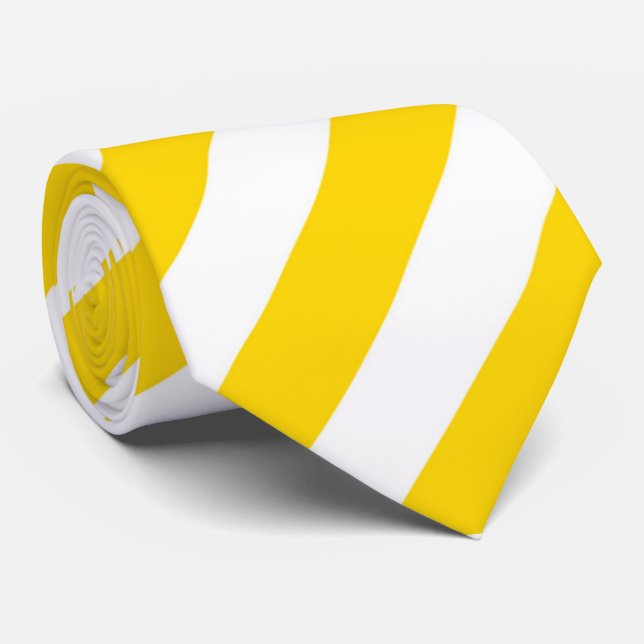 Yellow Stripe gift for men Tie (Rolled)