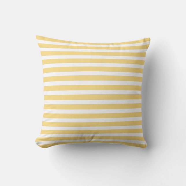 Yellow Stripe Nautical Throw Pillow (Front)