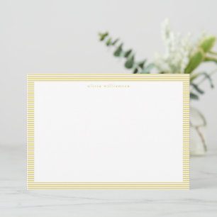 Yellow Stripe Preppy Classic Personalised Name Card