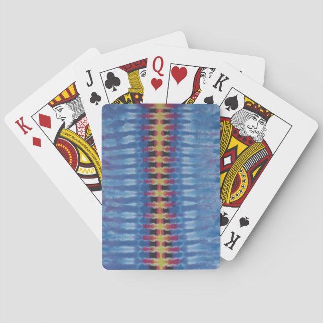 Yellow Stripe Tie Dye Bicycle Playing Cards (Back)