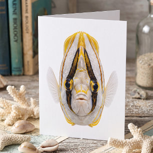 Yellow Striped Angelfish Portrait Card