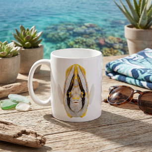 Yellow Striped Angelfish Portrait Coffee Mug