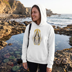 Yellow Striped Angelfish Portrait Hoodie