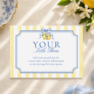 Yellow Striped Citrus Create Your Own Baby Shower  Enclosure Card