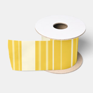 Yellow Striped Pattern Satin Ribbon