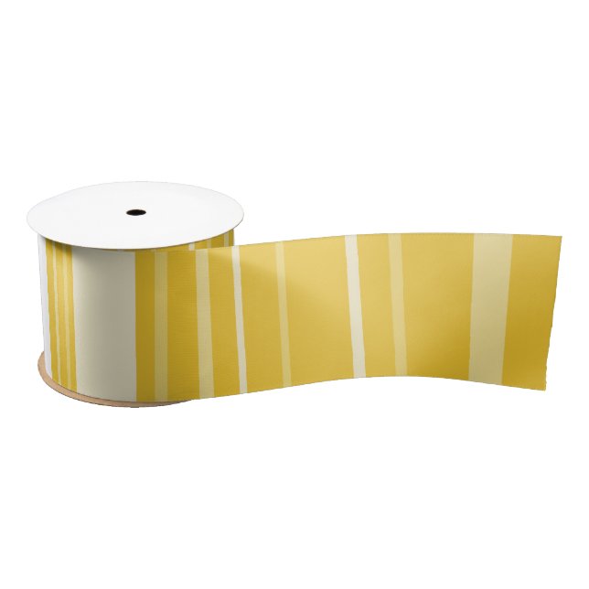 Yellow Striped Pattern Satin Ribbon (Spool)