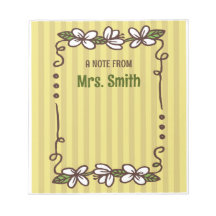 Yellow Striped White Floral Border
