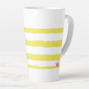 Yellow stripes and a pink Latte Mug