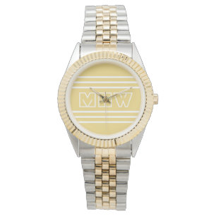 Yellow Stripes custom monogram watches