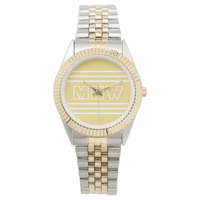 Yellow Stripes custom monogram watches (Front)