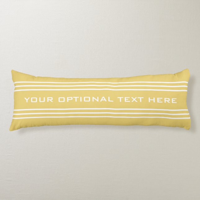 Yellow Stripes custom text body pillow (Front)