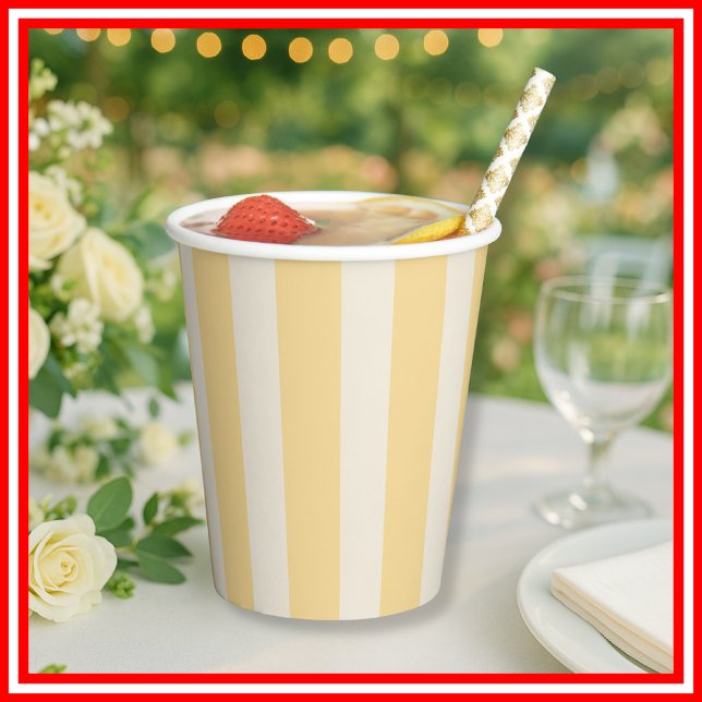 Yellow Stripes La Dolce Vita Lemons Italian PLAIN Paper Cups (Creator Uploaded)