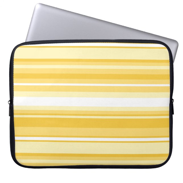 Yellow stripes laptop sleeve (Front)