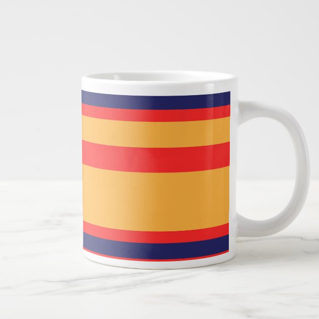 Yellow + Stripes  Large Coffee Mug (Right)