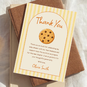 Yellow Stripes Little Cutie Pie Thank You Card