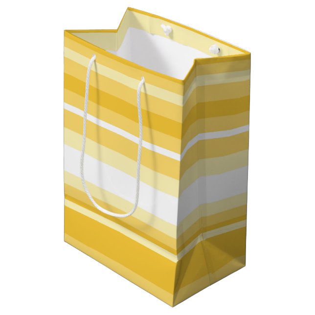 Yellow stripes medium gift bag (Front Angled)