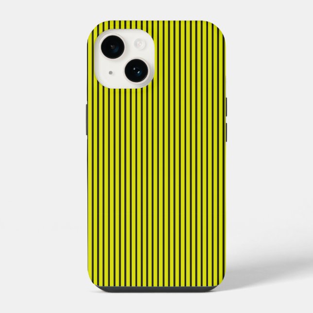 Yellow Stripes Modern Minimal Pattern iPhone Case (Back)