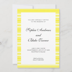Yellow Stripes Modern Wedding Invitation