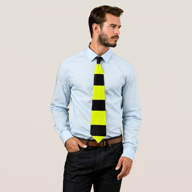 Yellow stripes pattern tie (In Situ)