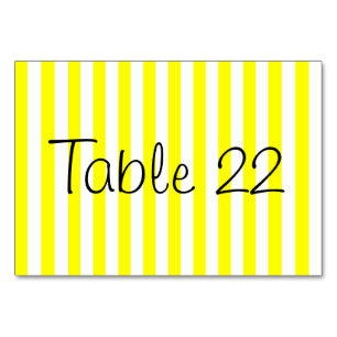 Yellow Stripes Table Number