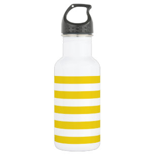 Yellow Stripes, White Stripes, Striped Pattern 532 Ml Water Bottle