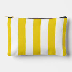Yellow Stripes, White Stripes, Striped Pattern Accessory Pouch
