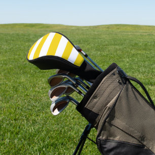 Yellow Stripes, White Stripes, Striped Pattern Golf Head Cover