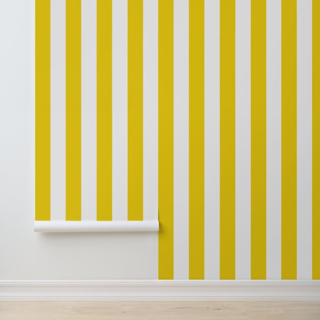 Yellow Stripes, White Stripes, Striped Pattern Wallpaper (Application)