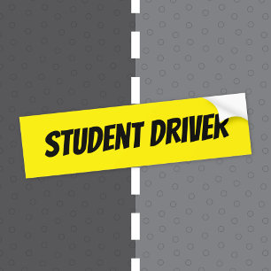Yellow Student Driver Bumper Sticker Black Letters