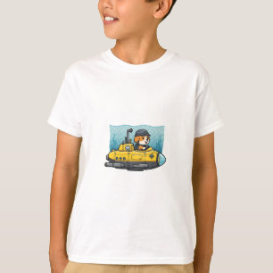 Yellow Submarine Captain Beagle Dog Kids T-Shirt