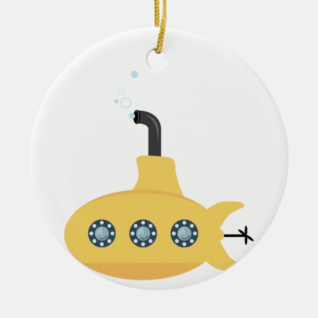 Yellow Submarine Ceramic Tree Decoration (Front)