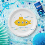 Yellow Submarine Kids Birthday Paper Plate<br><div class="desc">Come together to celebrate your little boy or girls birthday with this adorable,  nostalgic,  yellow submarine birthday theme paper plates!</div>
