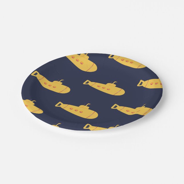 Yellow Submarine Paper Plate (Angled)
