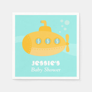 Yellow Submarine Underwater Baby Shower Supplies Napkin
