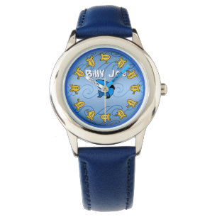 Yellow Submarines on Blue (Personalised) Watch