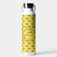Yellow Summer Bees Monogram Pattern