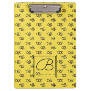 Yellow Summer Bees Pattern Clipboard