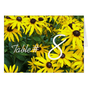 yellow summer daisy flowers dinner table number