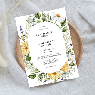 Yellow Summer Floral Wedding Invitation
