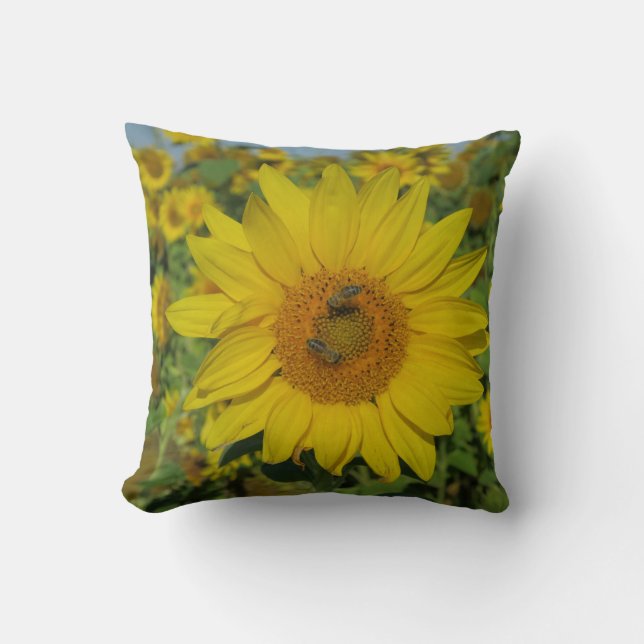 yellow summer flowers cushion (Front)