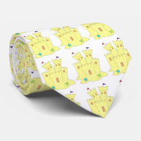Yellow Summer Fun Beach Sandcastle Sand Castle Tie