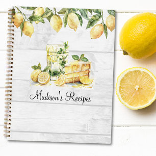 Yellow Summer Lemon Personalised Recipe Book