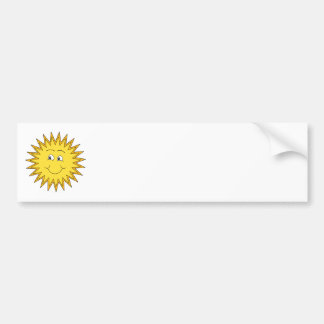 Yellow Summer Sun with a Happy Face. Bumper Sticker